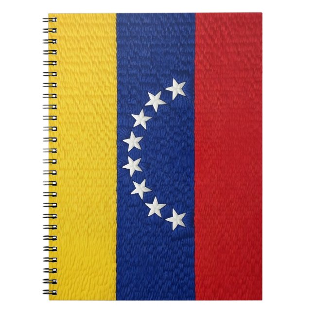 Venezuelan flag embroidery style design notebook (Front)