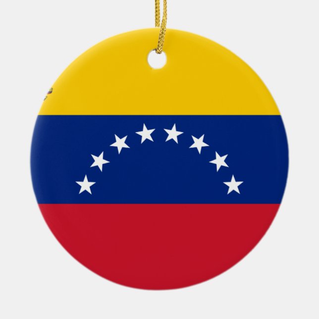 Venezuelan Flag - Flag of Venezuela - Bandera Ceramic Ornament (Front)