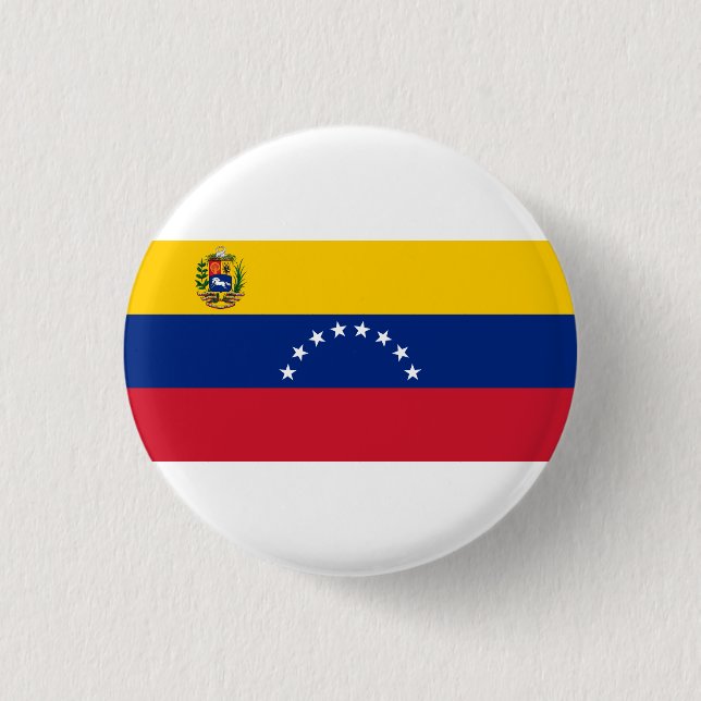 Venezuelan Flag, Flag of Venezuela Button (Front)