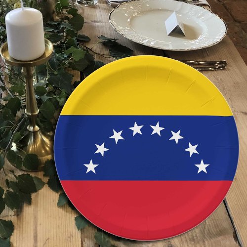 Venezuelan Flag plates party sports Venezuela Paper Plates