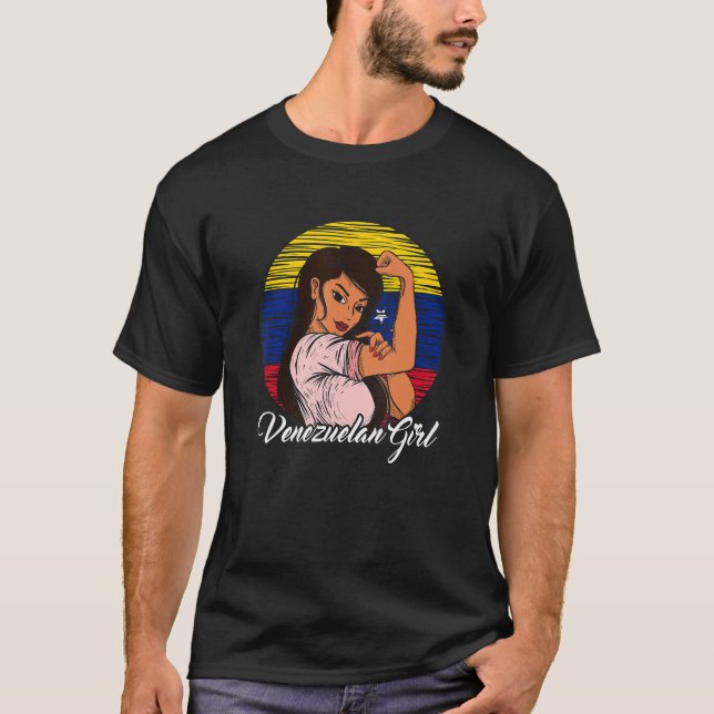 Venezuelan Flag Venezuela Venezuelan Girl T-Shirt (Front)