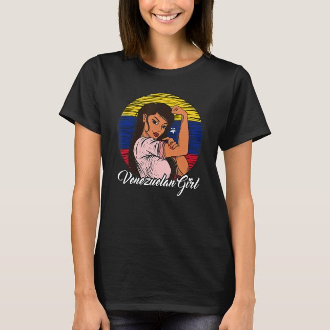 Venezuelan Flag Venezuela Venezuelan Girl T-Shirt (Front)