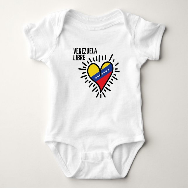 Venezuelan Heart Baby Bodysuit (Front)