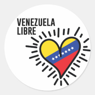 Venezuelan Heart Classic Round Sticker