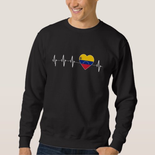 Venezuelan Heartbeat I Love Venezuela Flag Heart Sweatshirt