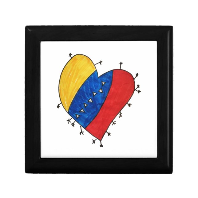 Venezuelan Nostalgia Wooden Jewelry Keepsake Box (Front)