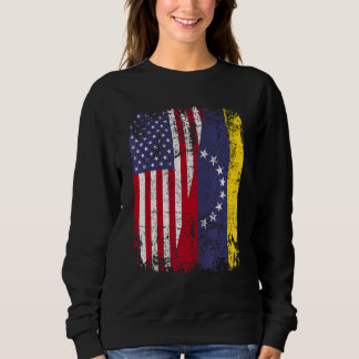VENEZUELAN ROOTS Half American Flag VENEZUELA Sweatshirt