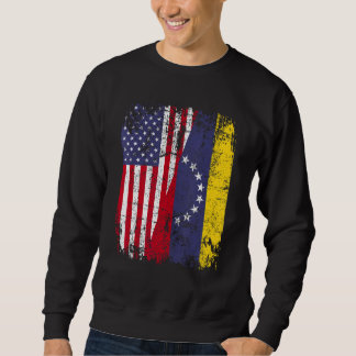 VENEZUELAN ROOTS Half American Flag VENEZUELA Sweatshirt