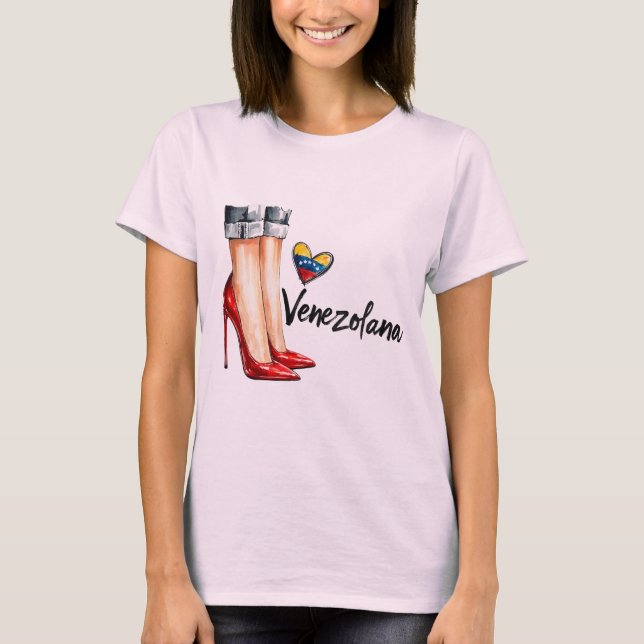 Venezuelan Strong and Elegant - I Fall, I Get Up. T-Shirt (Front)
