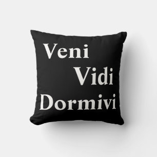 Veni Vidi Dormivi I came I saw I slept Throw Pillow