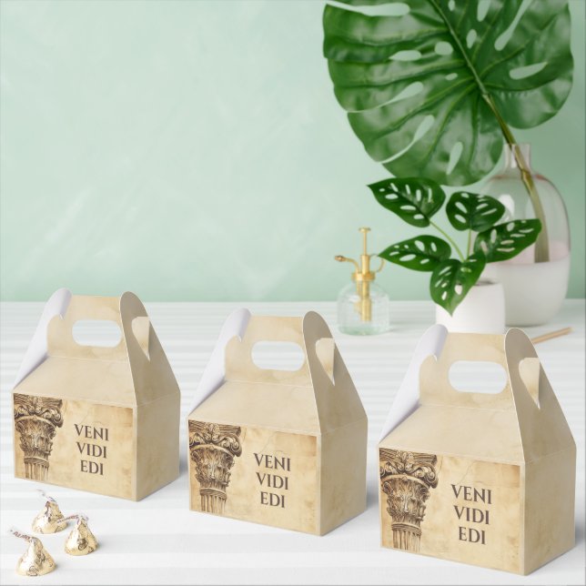 Veni Vidi Edi Funny Ancient Rome Latin Saying Favor Boxes (Multiple)