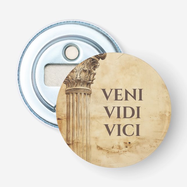 Veni Vidi Vici Ancient Roman Theme Bottle Opener (Front)