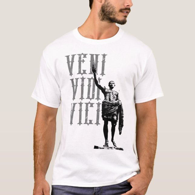 Veni Vidi Vici Caesar Motivational Quote Mens T-Shirt (Front)