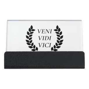 Veni Vidi Vici Desk Business Card Holder