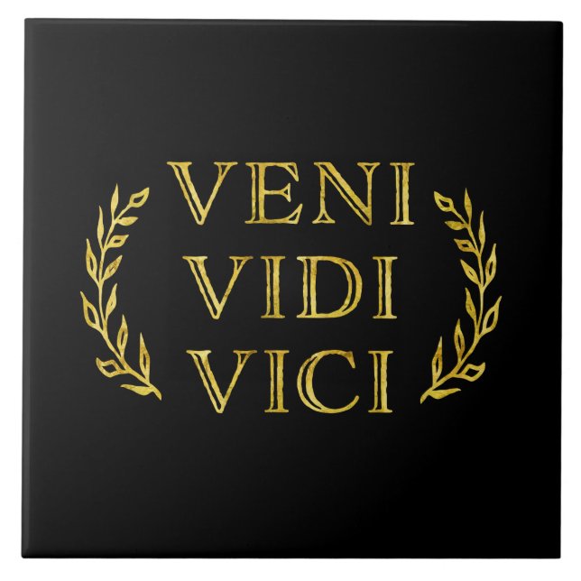 Veni Vidi Vici Funny Game Winner Ceramic Tile (Front)