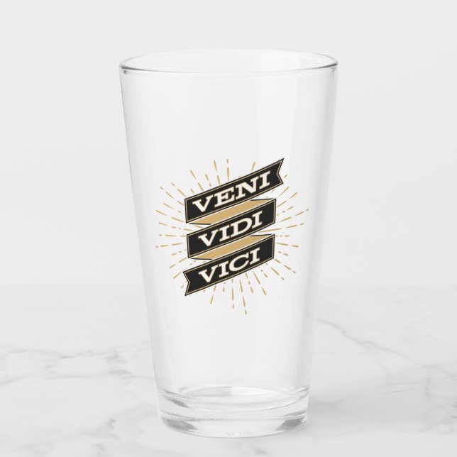 Veni Vidi Vici Glass Cup (Front)