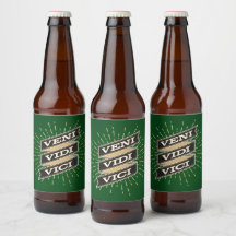Veni Vidi Vici Green Beer Bottle Label