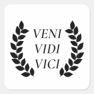 Veni Vidi Vici I Came I Saw I Conquered Square Sticker
