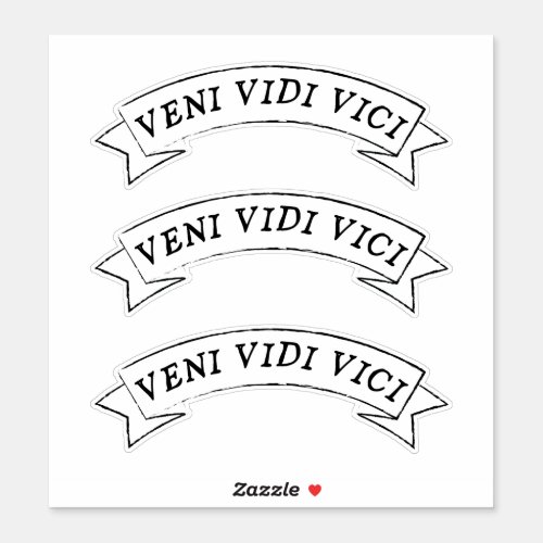 VENI VIDI VICI _ I came I saw I conquered Vinyl Sticker