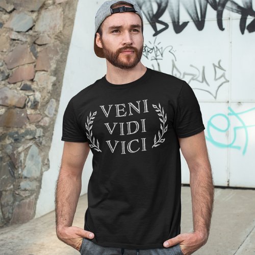 Veni Vidi Vici in Faux Antique Gold Funny T_Shirt