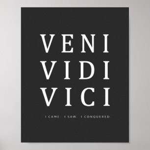 Veni Vidi Vici Inspirational Quote Poster