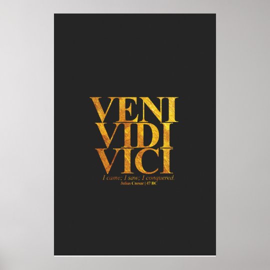 Veni Vidi Vici Julius Caesar Latin Quote. Poster | Zazzle.com