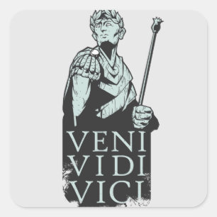 Veni Vidi Vici Julius Caesar Roman Square Sticker