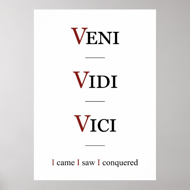 Veni, Vidi, Vici Poster (Front)