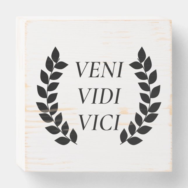 Veni Vidi Vici Wooden Box Sign (Front Horizontal)