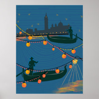 Venice at Night Poster