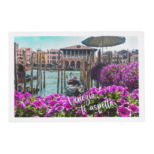 Venice awaits you! Gondola, Venezia. Italy, Placemat