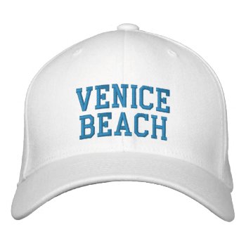 Venice Beach Basic Embroidered Flex-it Wool Cap by Milkshake7 at Zazzle