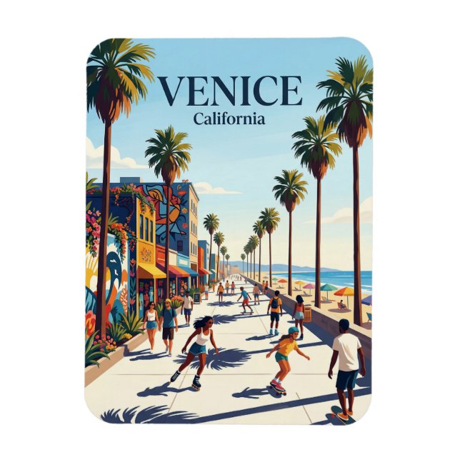 Venice Beach Boardwalk California Magnet (Vertical)