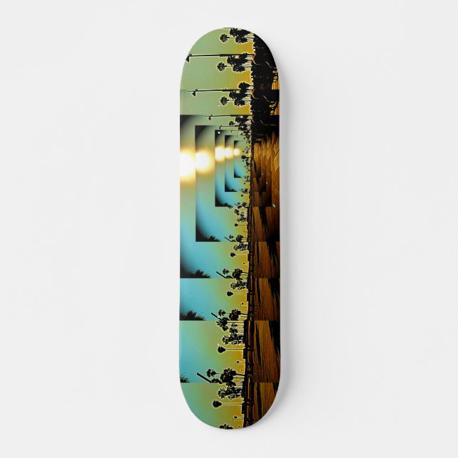 Venice Beach CA Sunset Skateboard Deck (Front)