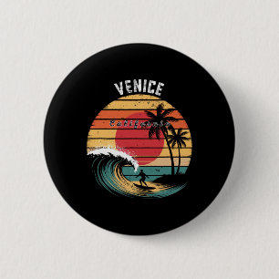 Venice Beach California Beach Surfing Button