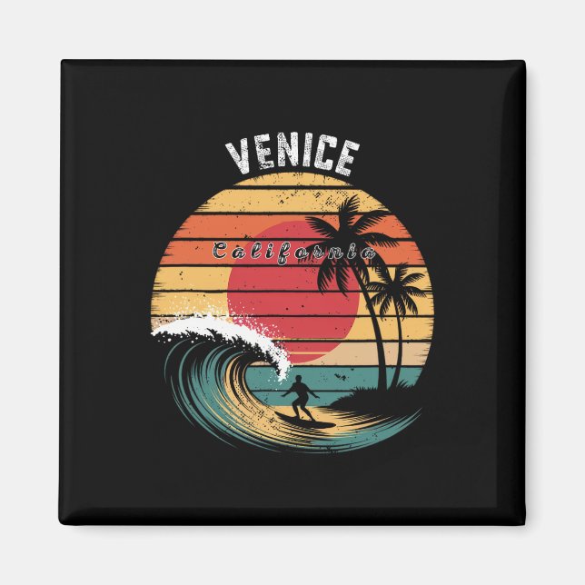 Venice Beach California Beach Surfing  Magnet (Front)