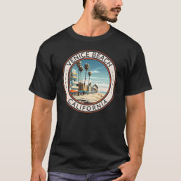 Venice Beach California Boardwalk Travel Art Retro T-Shirt