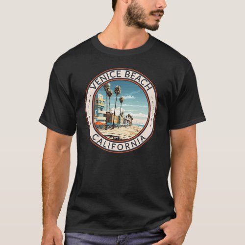 Venice Beach California Boardwalk Travel Art Retro T_Shirt