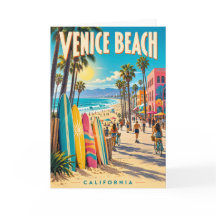 Venice Beach California Colorful Surfboards Poster