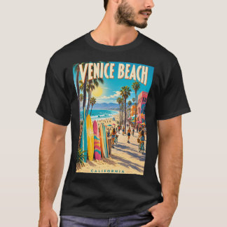 Venice Beach California Colorful Surfboards Poster T-Shirt