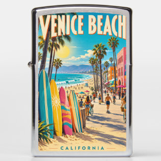 Venice Beach California Colorful Surfboards Poster Zippo Lighter