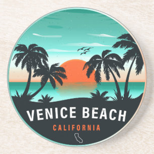 Venice Beach California Retro Sunset Souvenirs 60s Coaster