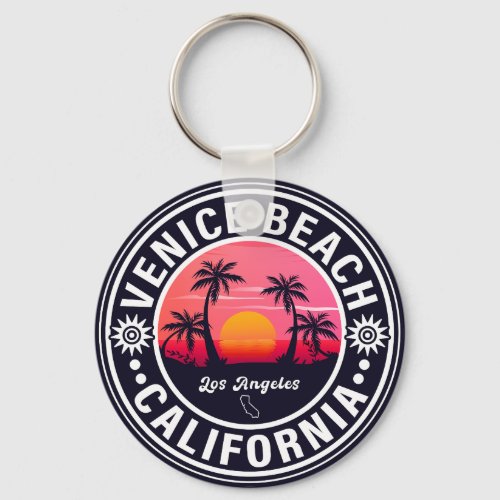 Venice Beach California Retro Sunset Souvenirs 60s Keychain