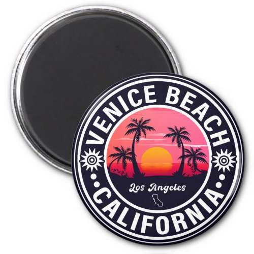 Venice Beach California Retro Sunset Souvenirs 60s Magnet