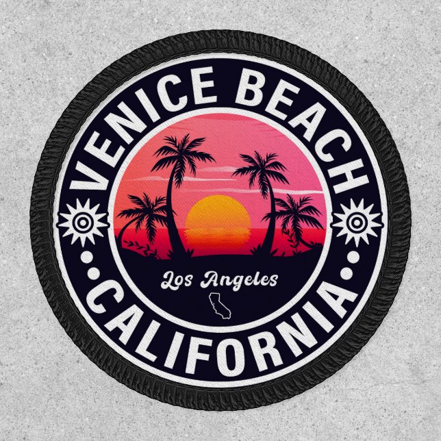Venice Beach California Retro Sunset Souvenirs 60s Patch (Front)
