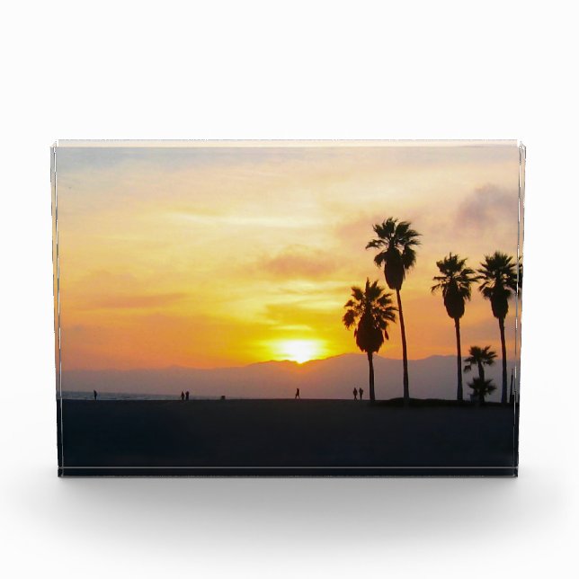 Venice Beach California Sunset Acrylic Award (Front)