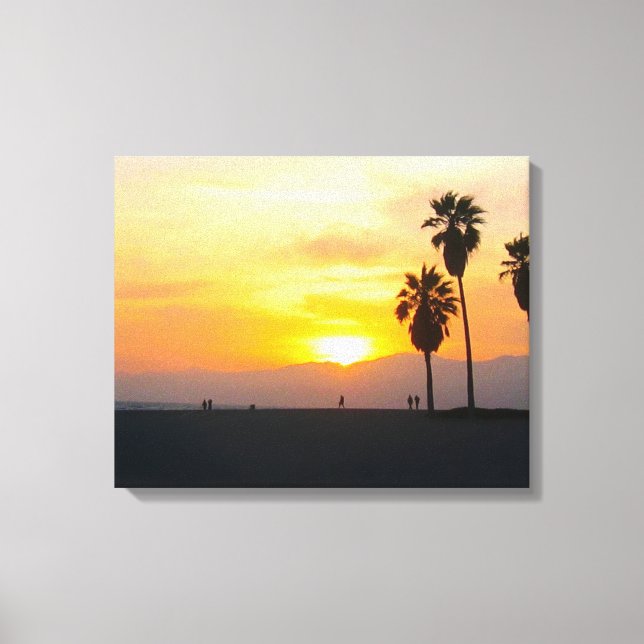 Venice Beach California Sunset Canvas Print (Front)