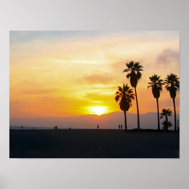 Venice Beach California Sunset Poster (Front)