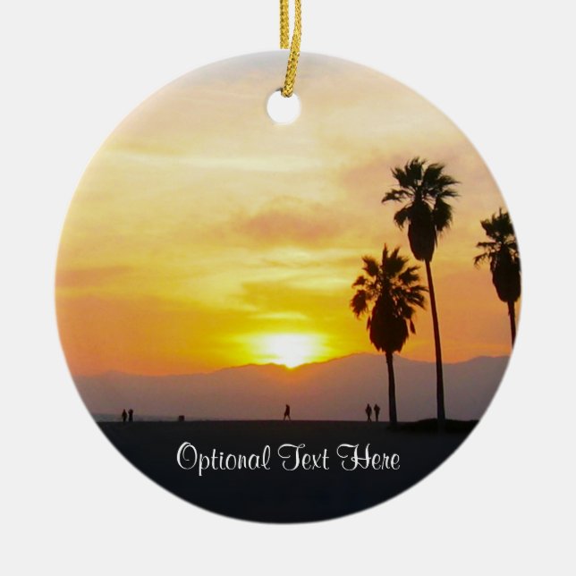 Venice Beach California Sunset Souvenir Ceramic Or Ornament (Front)