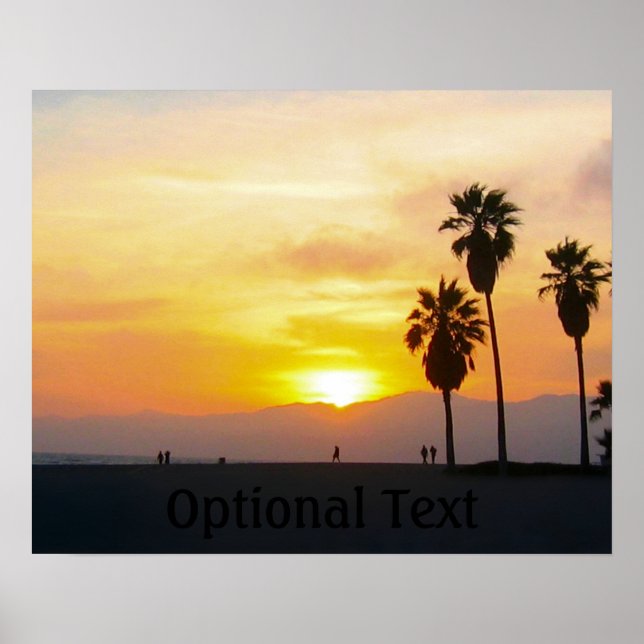 Venice Beach California Sunset Souvenir Poster (Front)